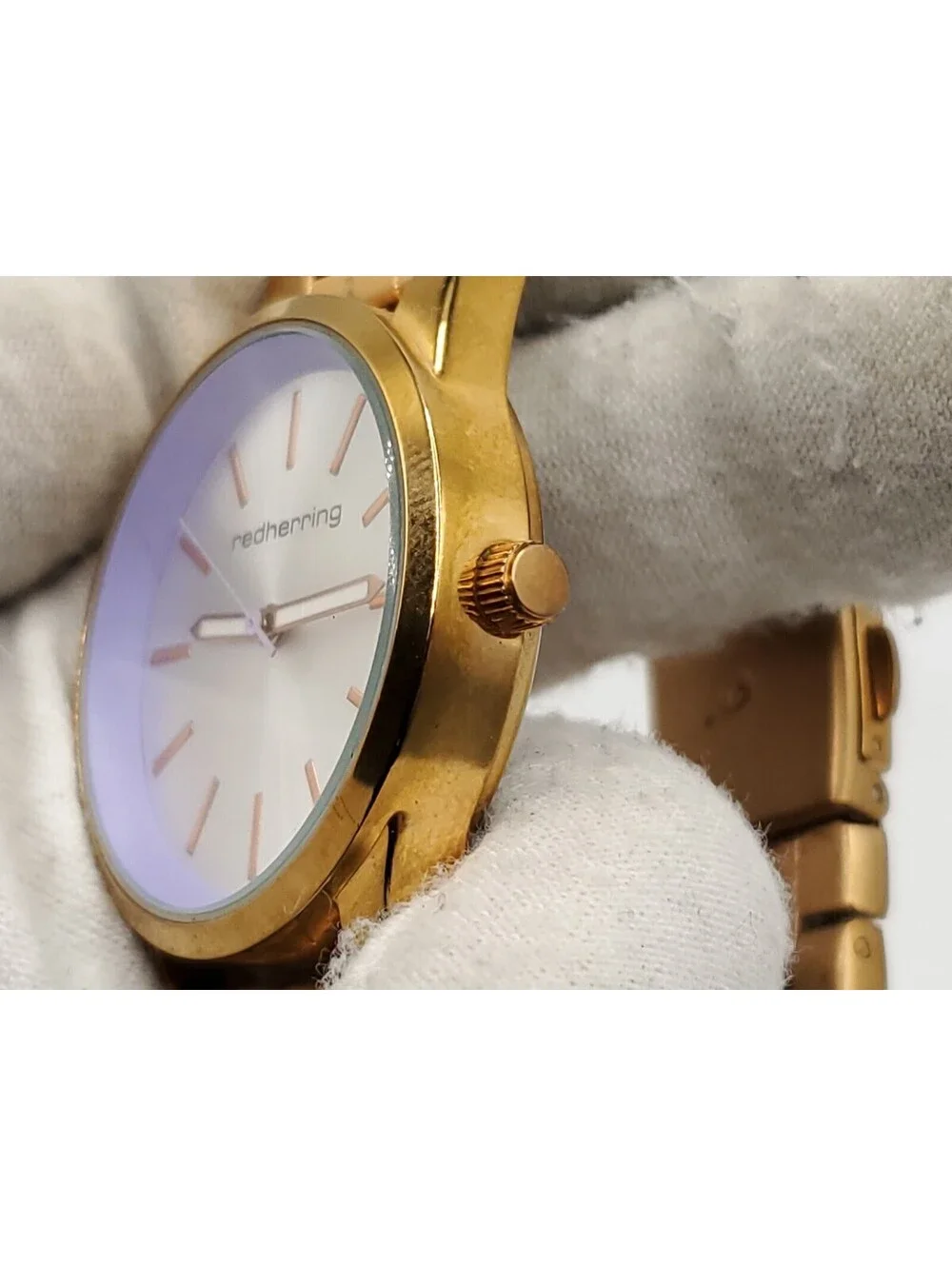 Redherring Quartz Watch New Battey Rose Gold Tone 34mm